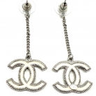 ORECCHINI CHANEL VINTAGE ARGENTATI E BIANCHI