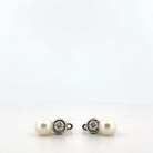 pendientes con perlas y diamantes