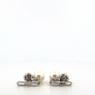 pendientes con perlas y diamantes