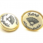 Pendientes de presión Karl Lagerfeld negro y dorado
