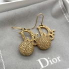 Dior Gold Earrings with Rhinestones