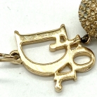 Dior Gold Earrings with Rhinestones