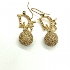Dior Gold Earrings with Rhinestones