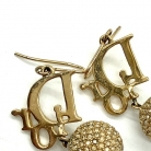 Dior Gold Earrings with Rhinestones