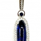 Pendientes oro blanco brillantes y zafiro