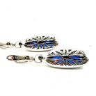Pendientes oro blanco brillantes y zafiro