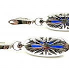 Pendientes oro blanco brillantes y zafiro