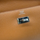 Pochette Kelly Hermès in pelle Epsom camel