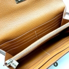 Pochette Kelly Hermès in pelle Epsom camel