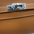 Pochette Kelly Hermès in pelle Epsom camel