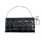 POCHETTE LADY DIOR WALLET ON CHAIN BLACK PATENT LEATHER