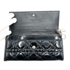 POCHETTE LADY DIOR WALLET ON CHAIN BLACK PATENT LEATHER