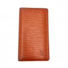 Porta documenti Louis Vuitton in pelle Epi color caramello