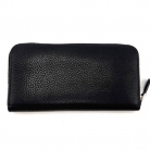 Prada portafoglio zip-around in pelle nera con logo triangolare