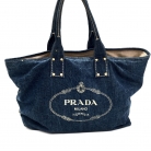 Prada Denim Shopping Bag