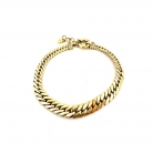 Bracciale a maglie gourmette in oro con dettagli di diamanti
