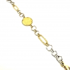 Bracciale in Oro Giallo e Bianco con Medaglia Antica