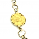 Bracciale in Oro Giallo e Bianco con Medaglia Antica