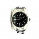 Reloj Bvlgari Ergon de acero inoxidable con esfera negra y correa para mujer