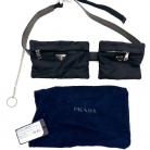 BLACK NYLON HAND PRADA FANNY PACK WITH ACCESSORIES