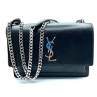 saint laurent sunset cuero negro
