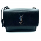 saint laurent sunset cuero negro