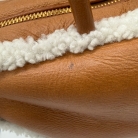 shopper Beau Miu Miu realizzata in morbida pelle di agnello marrone con finiture in lana