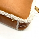 shopper Beau Miu Miu realizzata in morbida pelle di agnello marrone con finiture in lana