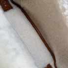 shopper Beau Miu Miu realizzata in morbida pelle di agnello marrone con finiture in lana