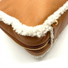 shopper Beau Miu Miu realizzata in morbida pelle di agnello marrone con finiture in lana