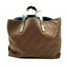 Borsa Shopping Carolina Herrera in nylon marrone