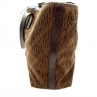 Borsa Shopping Carolina Herrera in nylon marrone