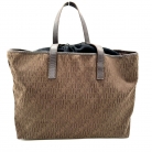 Borsa Shopping Carolina Herrera in nylon marrone