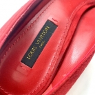 Scarpe con tacco Louis Vuitton in camoscio rosso