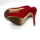 Scarpe con tacco Louis Vuitton in camoscio rosso