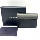 Saffiano leather card holder in grey and black