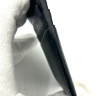 Saffiano leather card holder in grey and black
