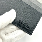 Saffiano leather card holder in grey and black