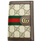 Tarjetero Gucci de lona beige guccisima and marron skin