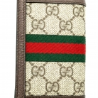 Tarjetero Gucci de lona beige guccisima and marron skin