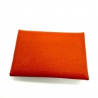 Hermès Calvi card holder in Orange H leather