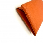 Hermès Calvi card holder in Orange H leather