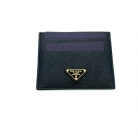 tarjetero Prada de cuero saffiano negro