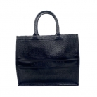 Borsa tote Dior in pelle nera obliqua