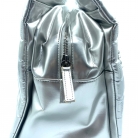 silver brick leather Chanel tote