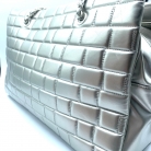 silver brick leather Chanel tote