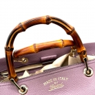 Tote Gucci en piel rosa con asas de bambú