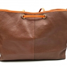 Borsa tote reversibile in pelle Yves Saint Laurent, marrone e arancione