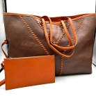 Borsa tote reversibile in pelle Yves Saint Laurent, marrone e arancione
